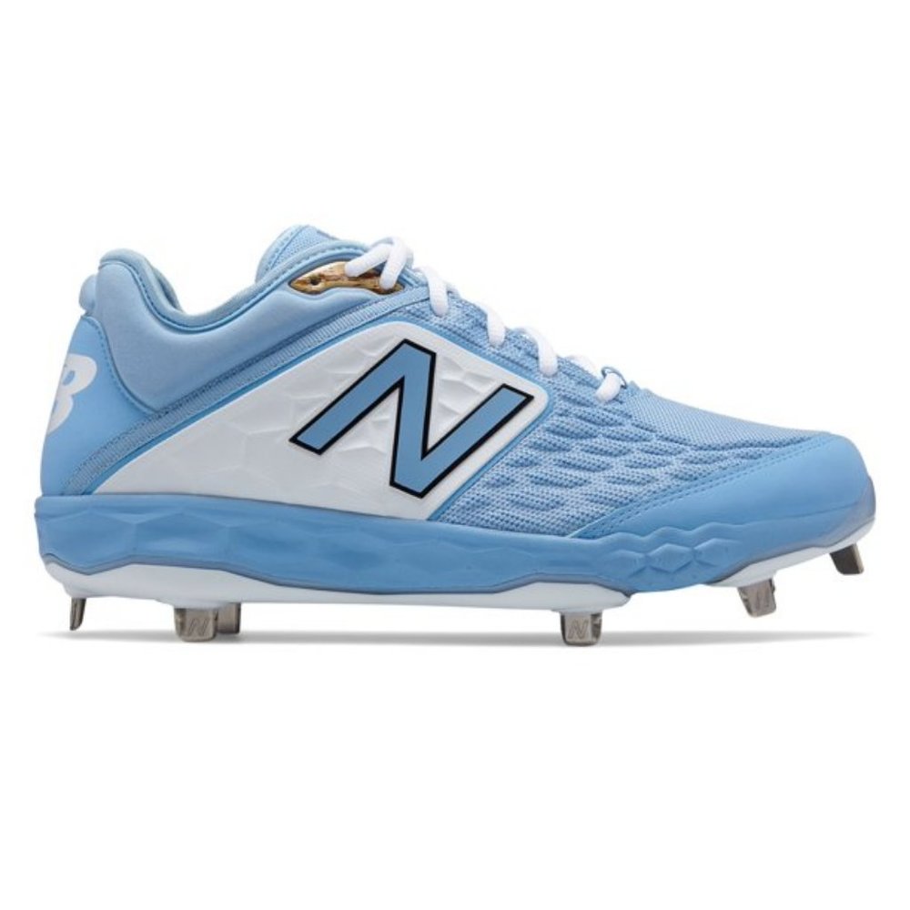 NWT NEW BALANCE L300SD4 LIGHT BLUE/WHITE METAL BASEBALL CLEATS/SHOES 17D‎ (WIDE)